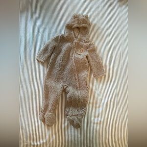 Baby Snowsuit Fleece Lined Warm Hooded Romper for Infant, Zip Up